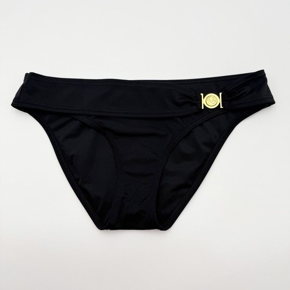 Victoria's Secret Womens Branded Black Gold Bikini Swimsuit Bottom  M